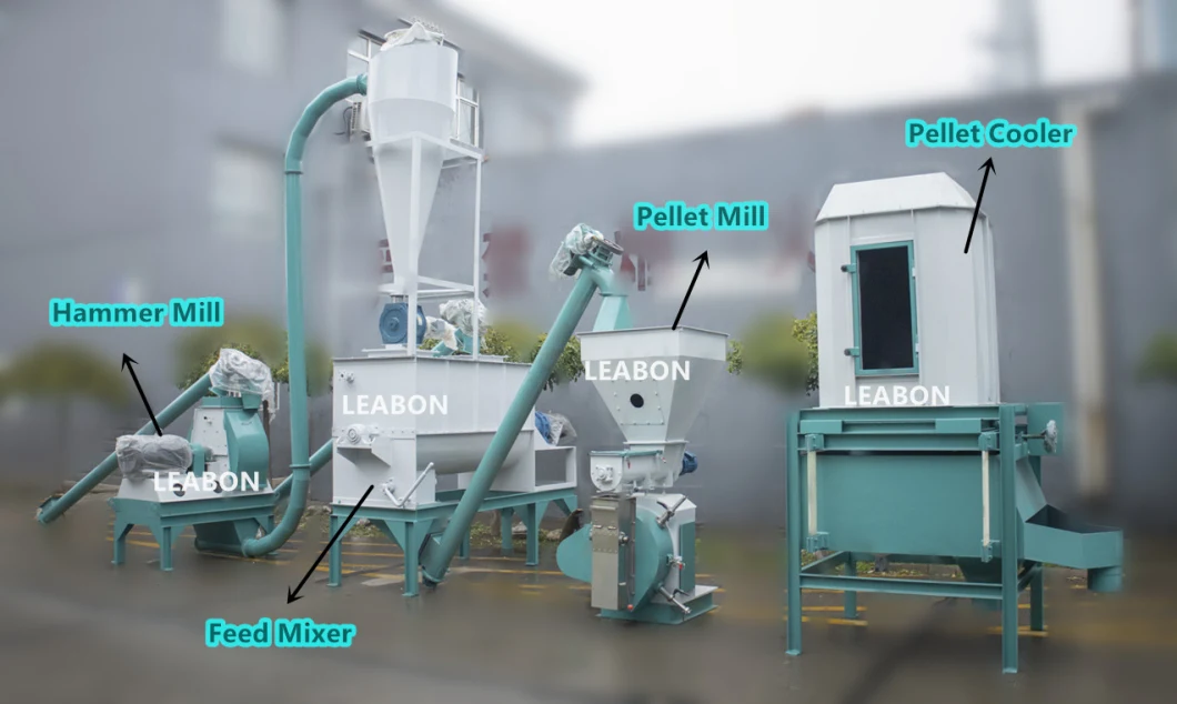 Sale Animal Feed Pellet Production Making Line, Hammer Mill, Mixer