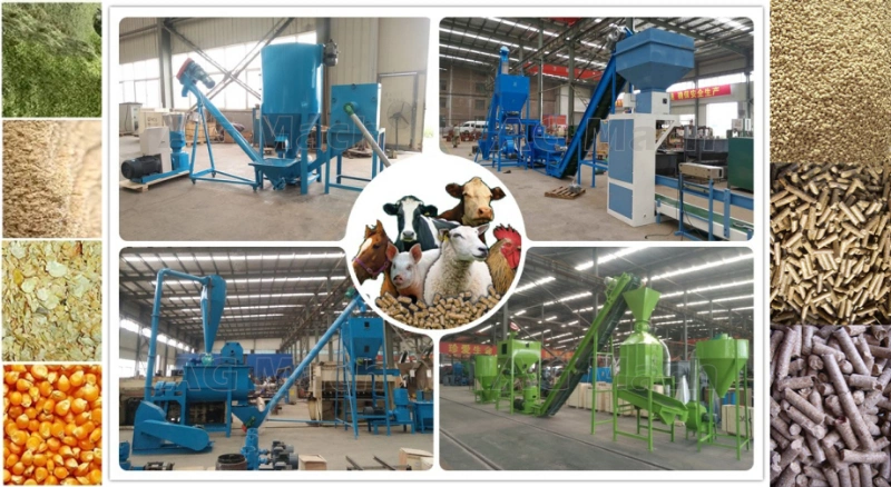 1000kg Animal Feed Processing Crusher Mixer for Small Feed Mill