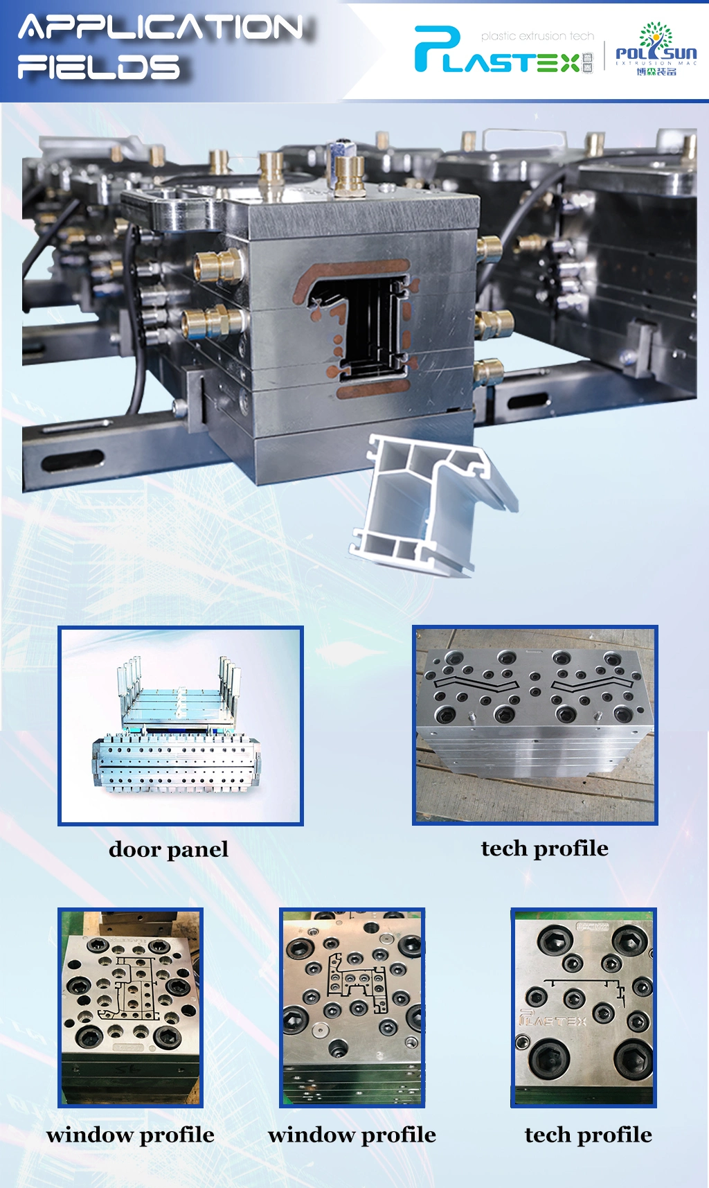 Plastic PVC PE WPC Window Door Profile Extruder Extrusion Production Machine Line